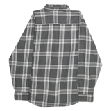 WEATHERPROOF Mens Grey & White Check Shirt L Cotton Casual Long Sleeve Button