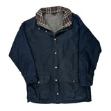 Burberry Checked Coat - Small Grey Polyester