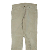 CARHARTT Mens Cotton Blend Beige Regular Straight Trousers W36 L32 Workwear Zip