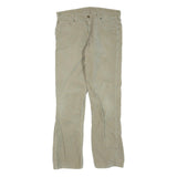 CARHARTT Mens Cotton Blend Beige Regular Straight Trousers W36 L32 Workwear Zip