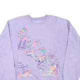 CLASSIC REFLECTIONS Womens Purple Graphic Crew Neck L Cotton Blend Sweatshirt
