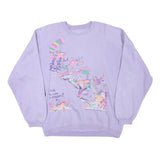 CLASSIC REFLECTIONS Womens Purple Graphic Crew Neck L Cotton Blend Sweatshirt