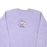 CLASSIC REFLECTIONS Womens Purple Graphic Crew Neck L Cotton Blend Sweatshirt