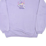 CLASSIC REFLECTIONS Womens Purple Graphic Crew Neck L Cotton Blend Sweatshirt