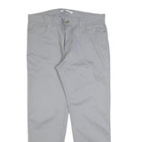 CALVIN KLEIN Mens Cotton Blend Grey Slim Straight Trousers W34 L30 Stylish