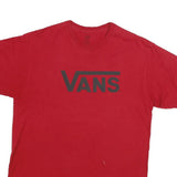 VANS Mens Red Classic Logo T-Shirt L Short Sleeve Crew Neck Cotton Casual
