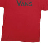 VANS Mens Red Classic Logo T-Shirt L Short Sleeve Crew Neck Cotton Casual