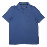NAUTICA Mens Blue Short Sleeve Plain S Cotton Blend Casual Polo Shirt