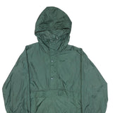 Mens Green Nylon Outdoor Jacket M Hooded Lightweight Plain Sporty