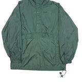 Mens Green Nylon Outdoor Jacket M Hooded Lightweight Plain Sporty