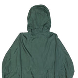 Mens Green Nylon Outdoor Jacket M Hooded Lightweight Plain Sporty