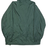 Mens Green Nylon Outdoor Jacket M Hooded Lightweight Plain Sporty