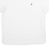 NAUTICA Mens White Short Sleeve Plain L Cotton Blend Polo Shirt Classic Fit