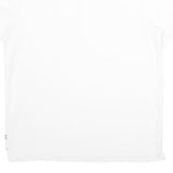 NAUTICA Mens White Short Sleeve Plain L Cotton Blend Polo Shirt Classic Fit