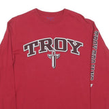 CHAMPION Mens Red Troy Long Sleeve Crew Neck Graphic T-Shirt M Cotton Blend