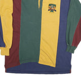 DISNEY Mens Yellow & Burgundy & Green & Blue Tigger Long Sleeve Cotton Polo