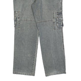 MARZO Mens Relaxed Cargo Denim Jeans Blue W36 L32 Utility Casual Zip