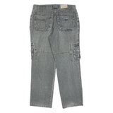 MARZO Mens Relaxed Cargo Denim Jeans Blue W36 L32 Utility Casual Zip