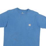 CARHARTT Mens Blue Pocket T-Shirt L Short Sleeve Crew Neck Cotton Blend Casual