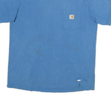 CARHARTT Mens Blue Pocket T-Shirt L Short Sleeve Crew Neck Cotton Blend Casual