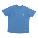 CARHARTT Mens Blue Pocket T-Shirt L Short Sleeve Crew Neck Cotton Blend Casual