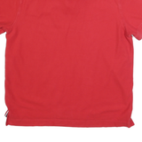 TOMMY HILFIGER Mens Red Short Sleeve Plain L Cotton Blend Polo Shirt Classic