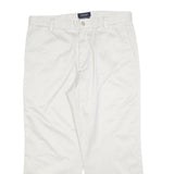 DOCKERS Mens Regular White Cotton Blend Trousers W34 L26 Zip Closure Classic Fit