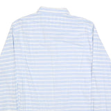 TOMMY HILFIGER Mens Blue & White Striped Shirt L Button-Down Collar Casual