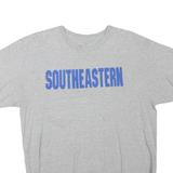 CHAMPION Mens Grey & Blue Southeastern Graphic T-Shirt L Short Sleeve Crew Neck