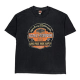 Live Free Ride Hard Harley Davidson Graphic T-Shirt - XL Black Cotton