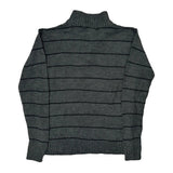 Southpole Striped 1/4 Zip - Large Gray Acrylic