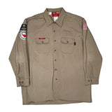 American Flag Patch Dickies Shirt - XL Khaki Cotton