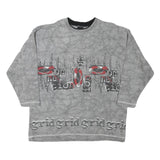 JINGLES Mens Grey Cotton Blend Crew Neck M Sweatshirt Graphic Text Print