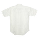 BELGRAVE SQUARE Mens White Striped Shirt M Classic Button Short Sleeve