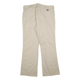 DICKIES Womens Cotton Blend Beige Slim Straight Trousers W38 L32 Workwear Zip