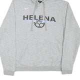 NIKE Mens Grey Helena Hoodie S Cotton Blend Lightweight Pullover Sweatshirt