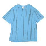 CHAMPION Mens Blue Tie Dye T-Shirt L Crew Neck Short Sleeve Cotton Blend
