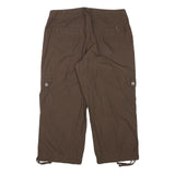 TOMMY HILFIGER Womens Cotton Blend Brown Relaxed Cargo Trousers W32 L22 Utility