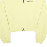 H&M Womens Yellow Plain Pullover Jumper Round Neck Basic Knit S Casual Zip Crop