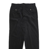 GUESS Mens Relaxed Black Cotton Blend Trousers W38 L34 Casual Zip Closure