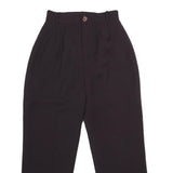 Womens Black Classic Fit Straight Trousers W24 L26 Zip Closure Elegant Workwear