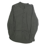 G STAR Womens Dark Green Basic Shirt Long Sleeve Button Neck S Cotton Blend