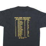 JERZEES Mens Black Dragon Baseball Graphic T-Shirt L Short Sleeve Crew Neck