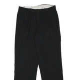 Mens Black Relaxed Fit Polyester Blend Trousers W29 L30 Zip Closure Plain Casual