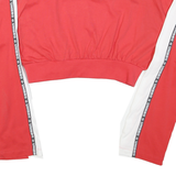 UMBRO Womens Red & Navy Graphic Crop T-Shirt S Long Sleeve Crew Neck Sportswear