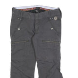 DIESEL Womens Cotton Blend Grey Regular Cargo Trousers W28 L23 Zip Closure