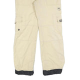 OCK Womens Beige Regular Fit Straight Cotton Blend Trousers W30 L30 Casual Zip