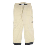 OCK Womens Beige Regular Fit Straight Cotton Blend Trousers W30 L30 Casual Zip