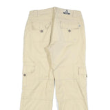 OCK Womens Beige Regular Fit Straight Cotton Blend Trousers W30 L30 Casual Zip