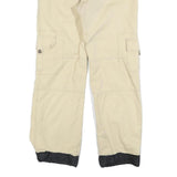 OCK Womens Beige Regular Fit Straight Cotton Blend Trousers W30 L30 Casual Zip